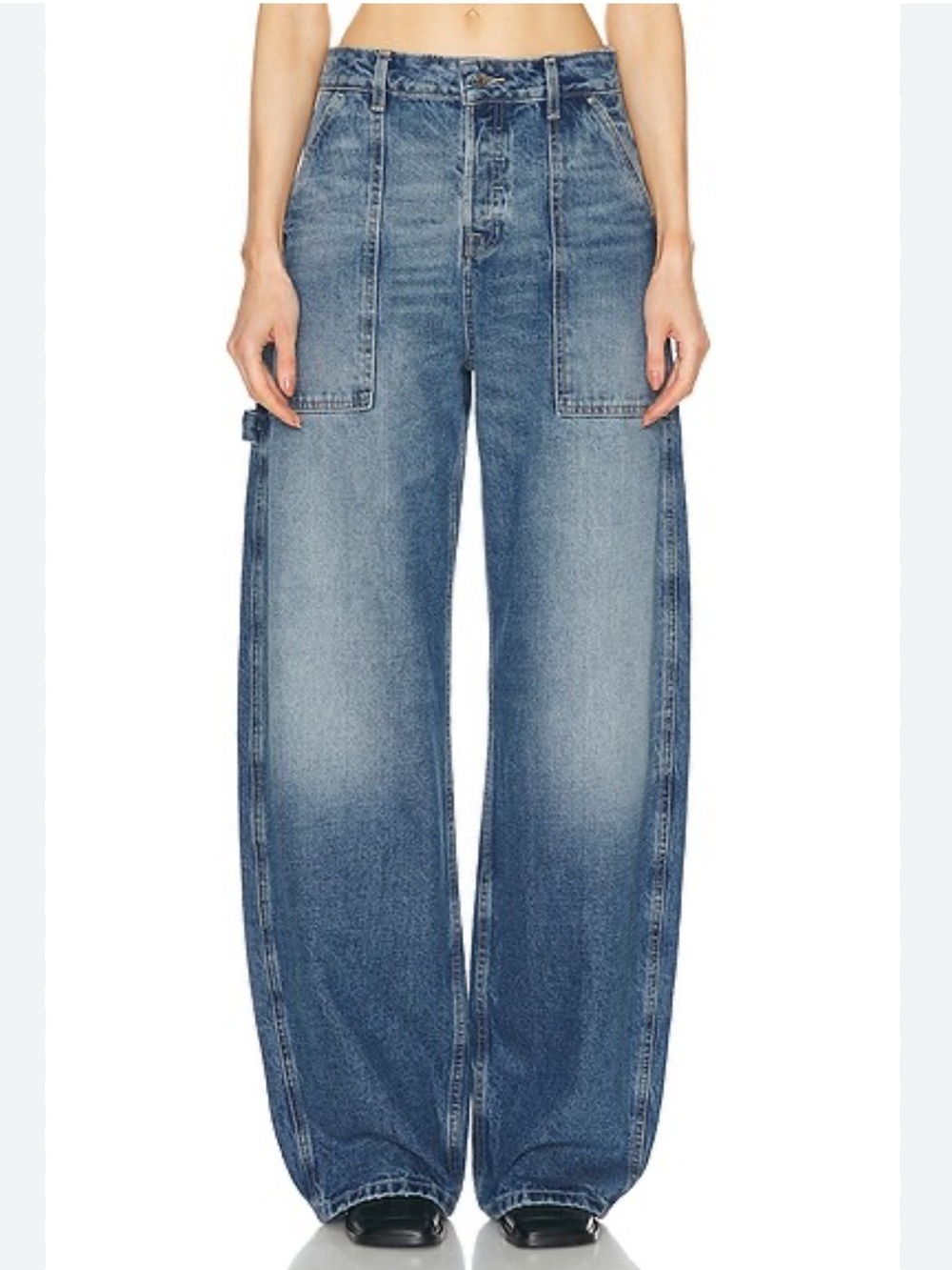 NEW GRLFRND Paola High Rise Barrel Leg Jeans Size 24 In Eaton Canyon